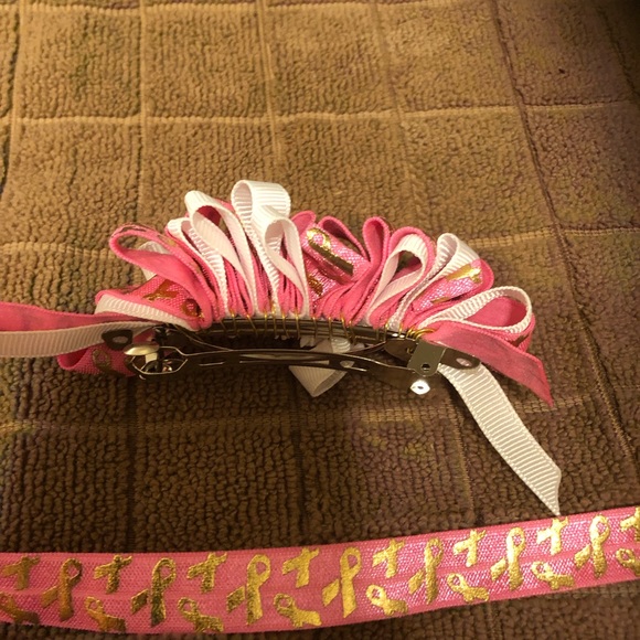Breast Cancer Awareness Ribbon Hair clip. - Picture 4 of 4